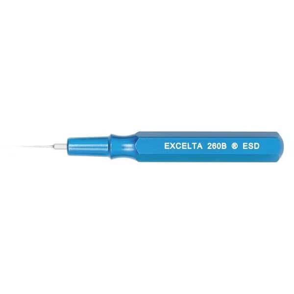 Spatula 2-1/2 In Metal Handle Blue .015, Mfr#: 260B-ESD, EXCELTA