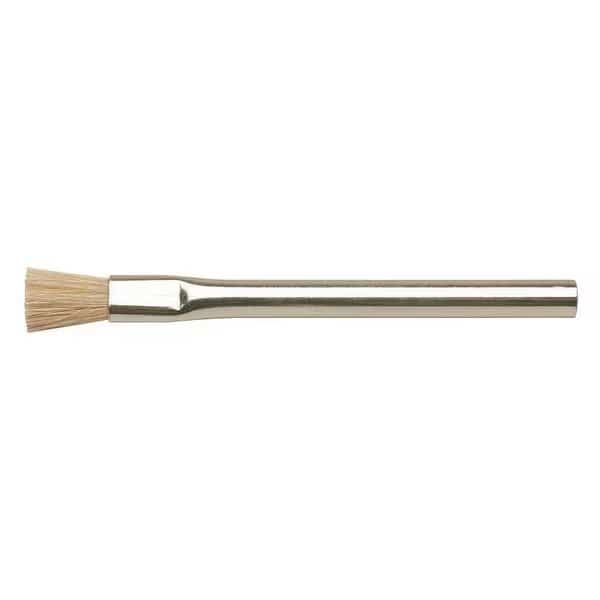 3/8 in W Utility Brush, Medium, 4 1/2 in L Handle, 7/16 in L Brush, Brown, Steel