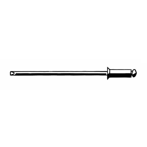 Blind Rivet, Countersunk Head, 1/8 in Dia., 15/32 in L, Steel Body, 500 PK