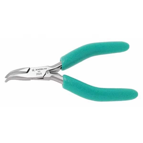 4 3/4 in TealShield(TM) Bent Long Nose Plier Standard Cushioned Grip Handle, EXCELTA, Mfr# 2629