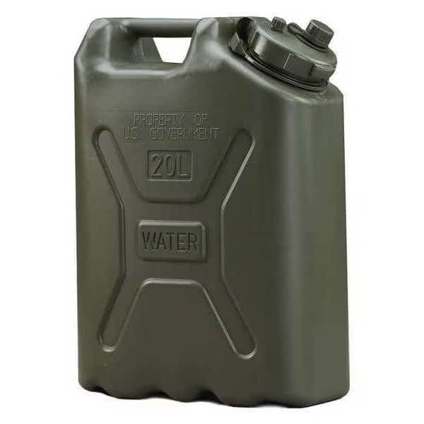 Water Container, 5 gal Capacity, 18 51/64 in H, 13 45/64 in L, 6 51/64 in W, Green
