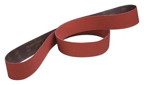 Sanding Belt, 2 in W, 132 in L, Coated, Ceramic, 80 Grit, Medium, 947A, Maroon