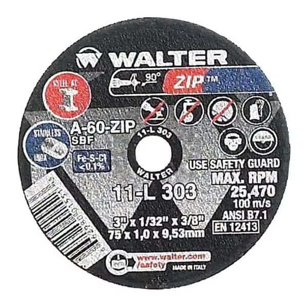 Abrasive Cut-Off Wheel, Type 1, 2 in Dia, 0.5 in Thick, 5/16 in Arbor Hole Size, ZIP(TM) Series