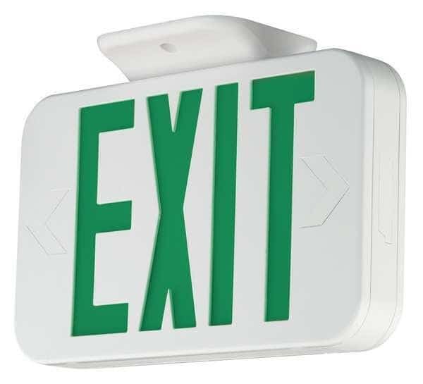 Exit Sign, White, 1 or 2 Face(s), LED, Universal Mount, Nickel Cadmium