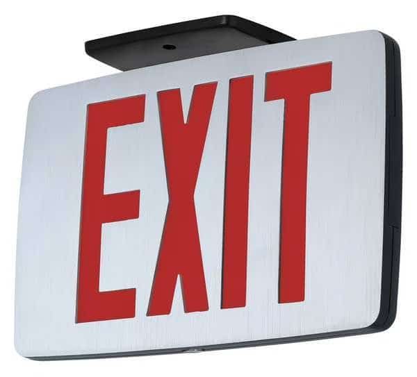 Exit Sign, Black, 2 Face(s), LED, Universal Mount, Nickel Cadmium
