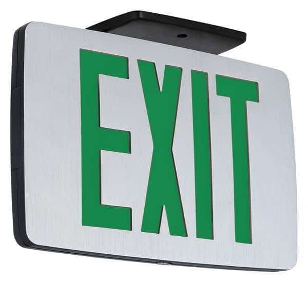 Exit Sign, Black, 2 Face(s), LED, Universal Mount, Nickel Cadmium