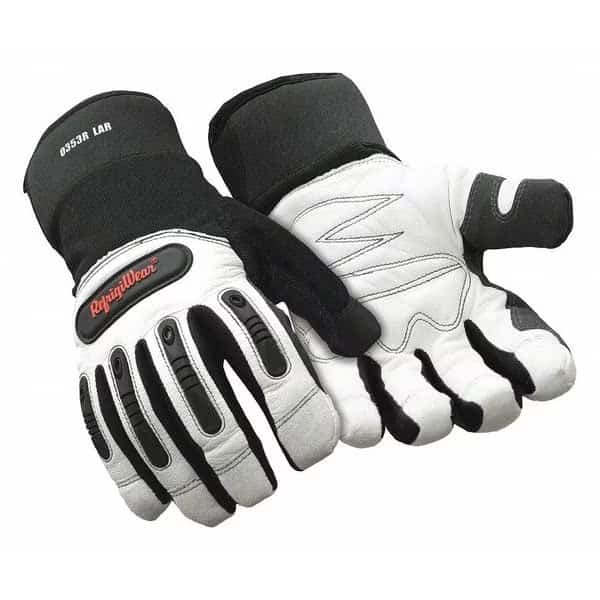 Cold Protection Gloves, Goatskin ( Double Palm ) Palm, Straight Cuff, White, 1 PR