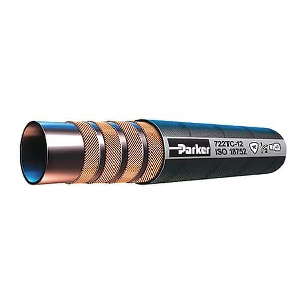 Hydraulic Hose, 1/2" I.D., 150 ft. L, Black, PARKER, Mfr# 722TC-8-RL