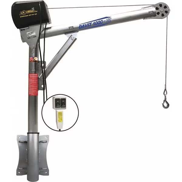Davit Crane Kit, 1,000 lb Capacity, 27.5 in to 42 in Reach, 0 in to 540 in Lift Range, Silver