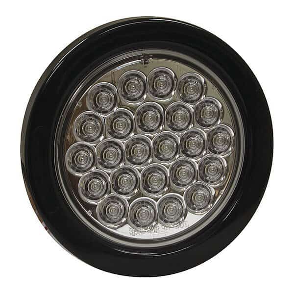 4 Inch Clear Round Backup Light Kit With 24 LEDs (PL-2 Connection, Includes Grommet and Plug)