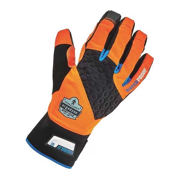 Thermal Waterproof Utility Gloves, Thinsulate Lining, Orange, L