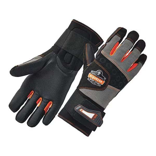 Gloves, Anti-Vibe, Wrist Supprt, Blk, S, PR
