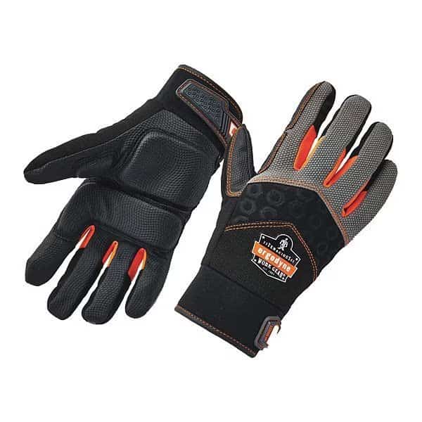 Mechanics Impact Gloves, M, Black, Breathable Spandex, Proflex By Ergodyne, Mfr#: 9001