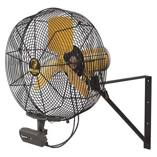 Standard-Duty Industrial Fan, Variable Speeds, Black, Controller, Mount