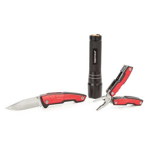 Multi Tool, Knife, Flashlight Set, 3 pcs.
