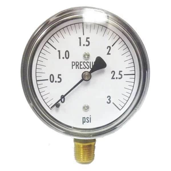 Low Pressure Gauge, Bottom, 3 psi
