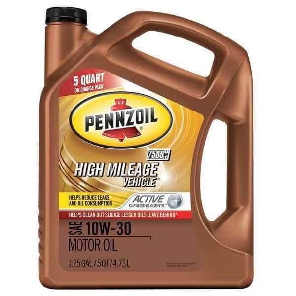 Engine Oil, 10W-30, Hi Mileage, 5 Qt.