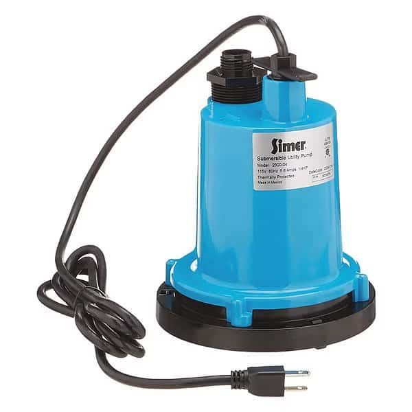 Submersible Utility Pump, 1/4Hp, Mfr#: 2300-04, SIMER