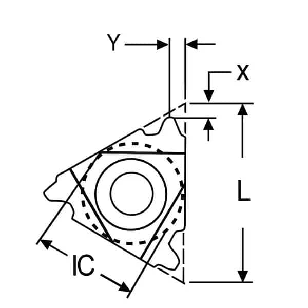 Threading Insert, Triangle, 3/8 in, 3IL, Carbide