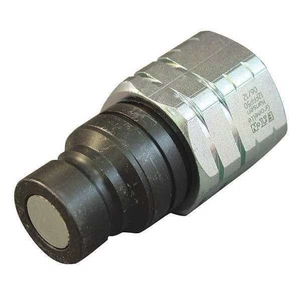 Hydraulic Quick Connect Hose Coupling, Steel Body, Push-to-Connect Lock, 1-1/16"-12 Thread Size