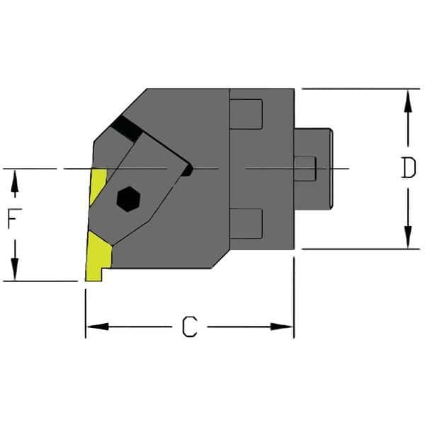 Grooving/Threading Cutting Unit Head, MH20 NER3-CFT, 1-5/8 in L, Steel, Top Notch Insert Shape