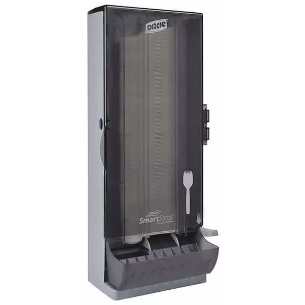 Spork Dispenser, Smoke, Capacity 120, Smartstock, Mfr#: SSPKPD120