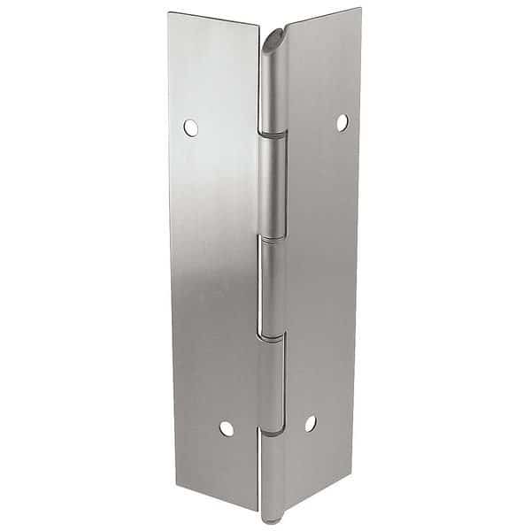 Piano Hinge, Aluminum Alloy, Full Mortise Mounting, 1 3/4 in Leaf W x 7 ft Leaf H, Clear Anodized