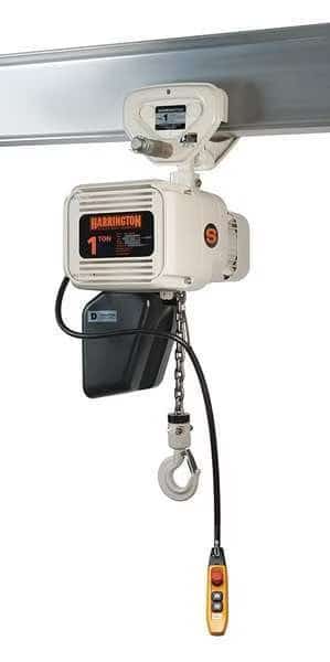 Elec. Chain Hoist w/Trolley,500lb.,15ft, Mfr#: NERP003LD-FG-15, HARRINGTON