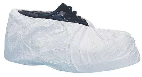 Disposable Shoe Covers, Polypropylene, White, Slip Resistant Sole: Yes , L