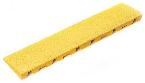 Ramp Edge, PVC, 4 in W x 18 in L, 1 in Thick, 10 PK