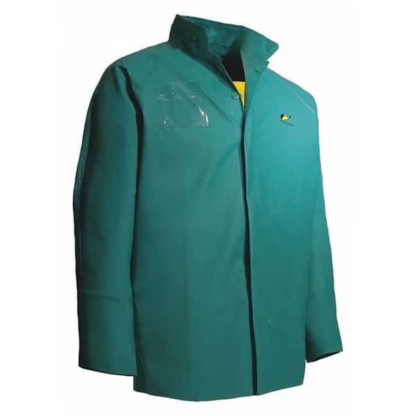 Chemtex Rain Jacket, Hood Snaps, Green, L
