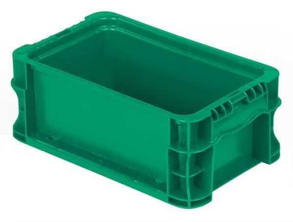 Straight Wall Storage Container, 0.7 gal, 12 in L, 7-3/8 in W, 5 in H, Green
