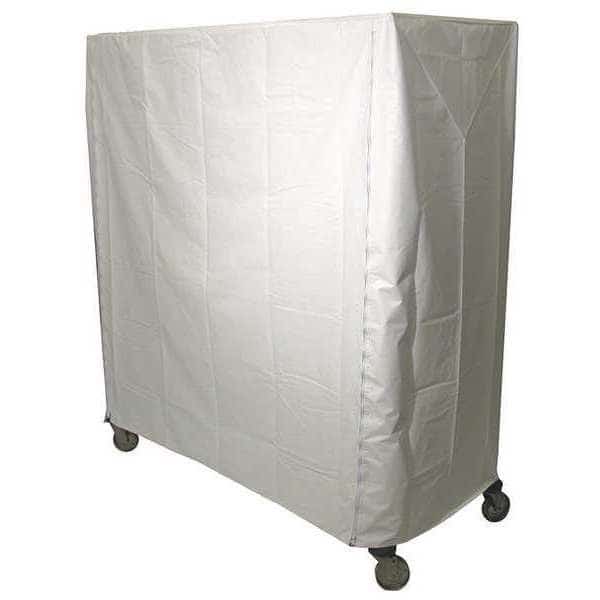 Cart Cover, 48x24x74, White, Vinyl, Zipper
