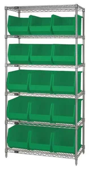 Bin Shlvng,18inx74inx36in, Gray, Mfr#: WR6-260GN, QUANTUM STORAGE SYSTEMS