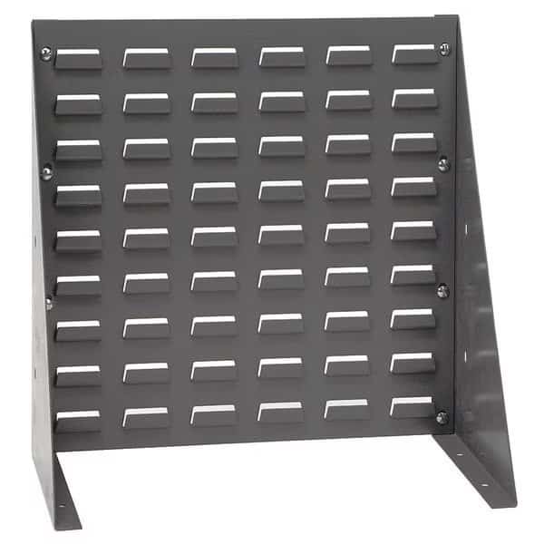 Steel Louvered Bench Rack, 1/4 in D x 20 in H x 18 in W, Gray