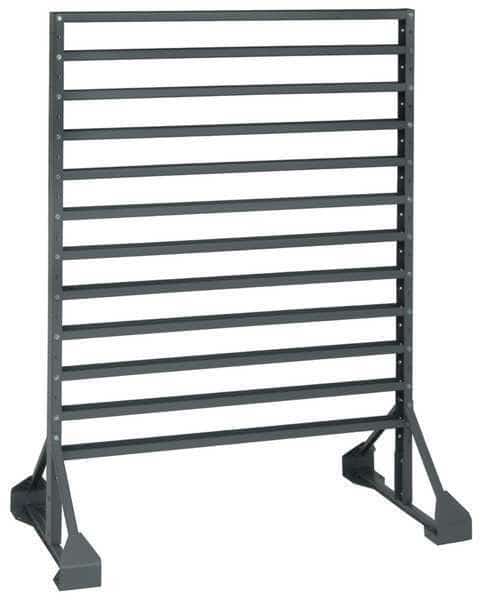 Steel Bin Rail Floor Rack, 20 in D x 54 in H x 36 in W, Gray