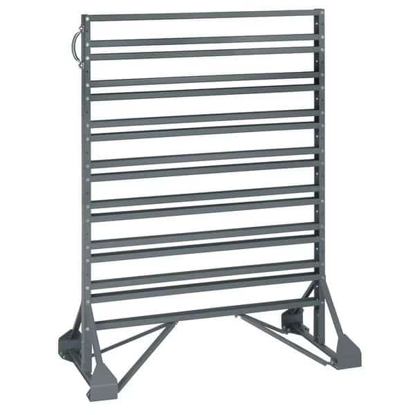 Steel Bin Rail Floor Rack, 20 in D x 54 in H x 36 in W, Gray