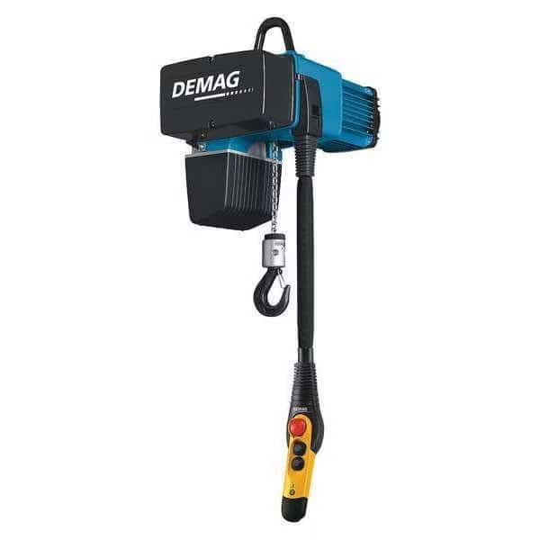Electric Chain Hoist, 500 lb, 16 ft, Hook Mounted - No Trolley, 460V, Blue