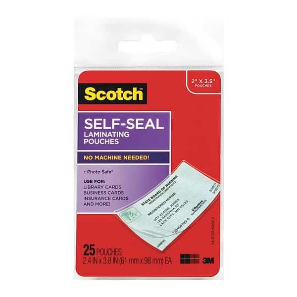 Pouch, Laminate, Bsncrd, PK25