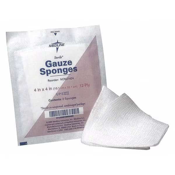 Gauze, 12 Ply, 4"x4", PK50