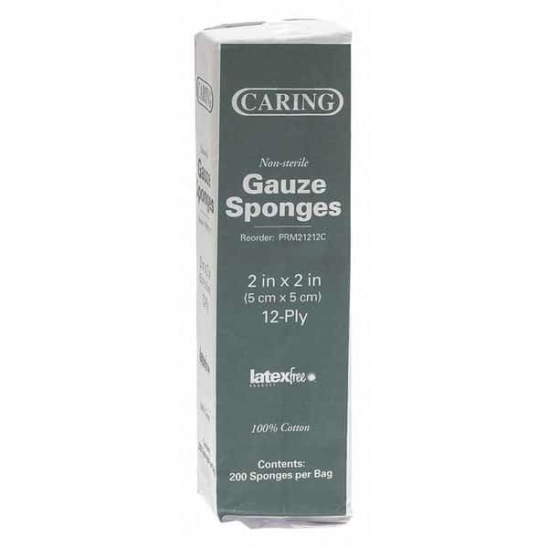 Gauze, Sponge, Ns, 12-Ply, 2"x2", PK200