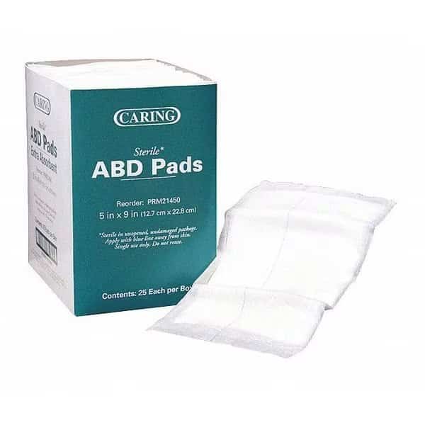 Pads, Sterile, Abdominal, 5x9, PK25