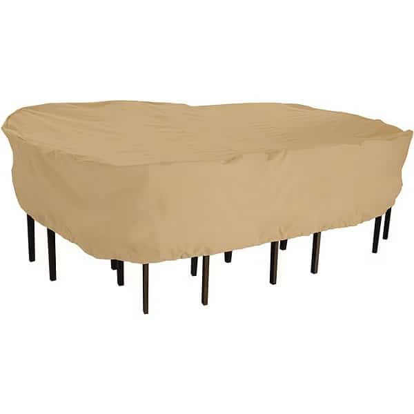 Terrazzo Rect/Oval Table/Chair Set Cover, Medium, Sand, 90"x60, CLASSIC ACCESSORIES, Mfr# 58252-EC