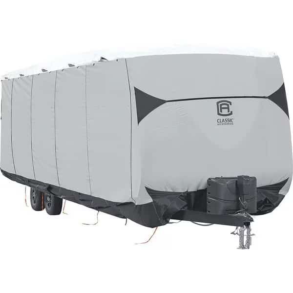 Trailer Cver,15 ft.-18 ft. L,Blk/Gry/Wht, Mfr#: 80-382-103001-EX, CLASSIC ACCESSORIES