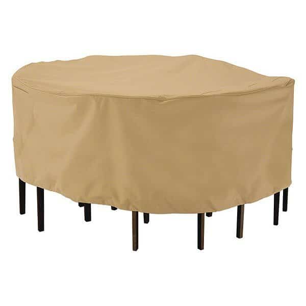 Terrazzo Round Table/Chair Set Cover, Large, Sand, 96"x96, CLASSIC ACCESSORIES, Mfr# 58222-EC