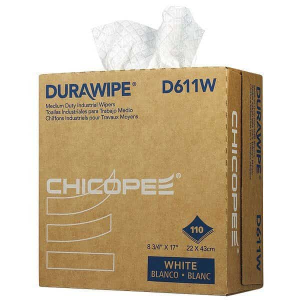 Durawipe 600 Wiper, Pop-Up, White, PK12