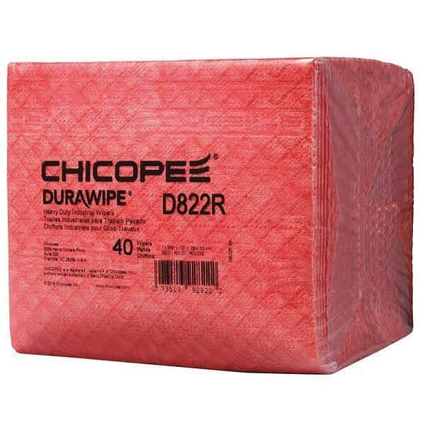 Durawipe 800 Wiper, Quarter Fold, Red, PK5