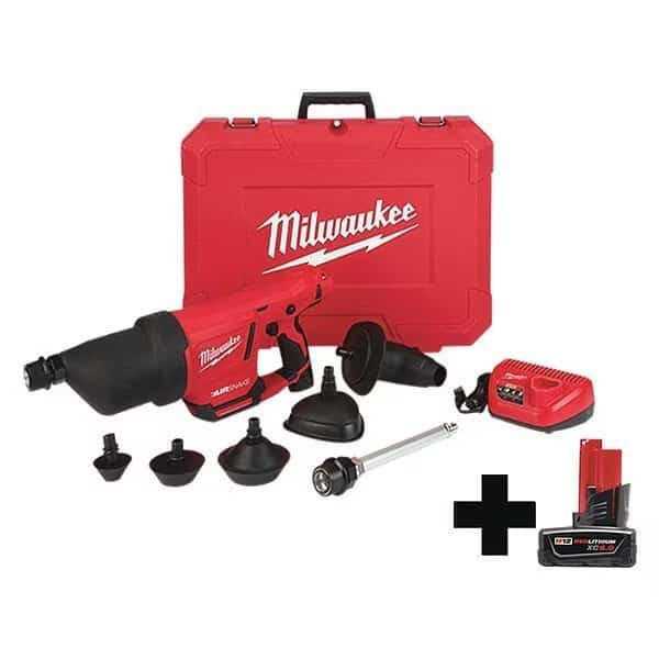 M12 AIRSNAKE Drain Cleaning Air Gun Kit + M12 XC6.0 Battery