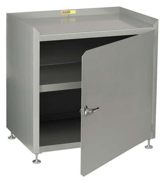 Open Storage Storage Cabinet, 41 in H, 18 in W, 18 in D, Swing, Keyed, Gray, 0 Shelves, 0 Drawers