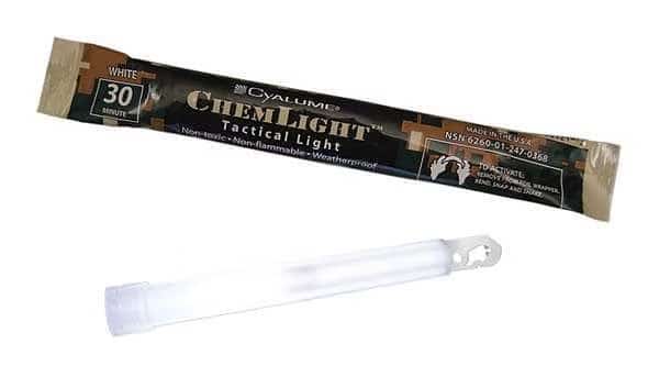 Lightstick, White, 1/2 hr., 6 in. L, PK500